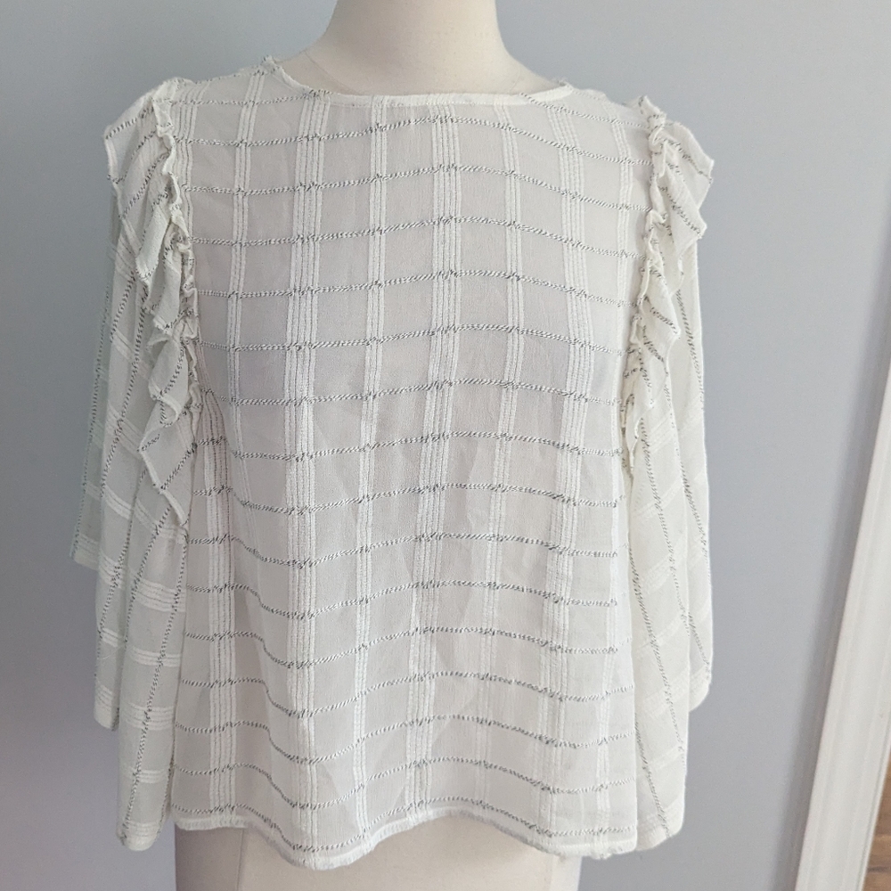 Women's Part Two Copenhagen 36 US 6 White Statement Sleeve Top